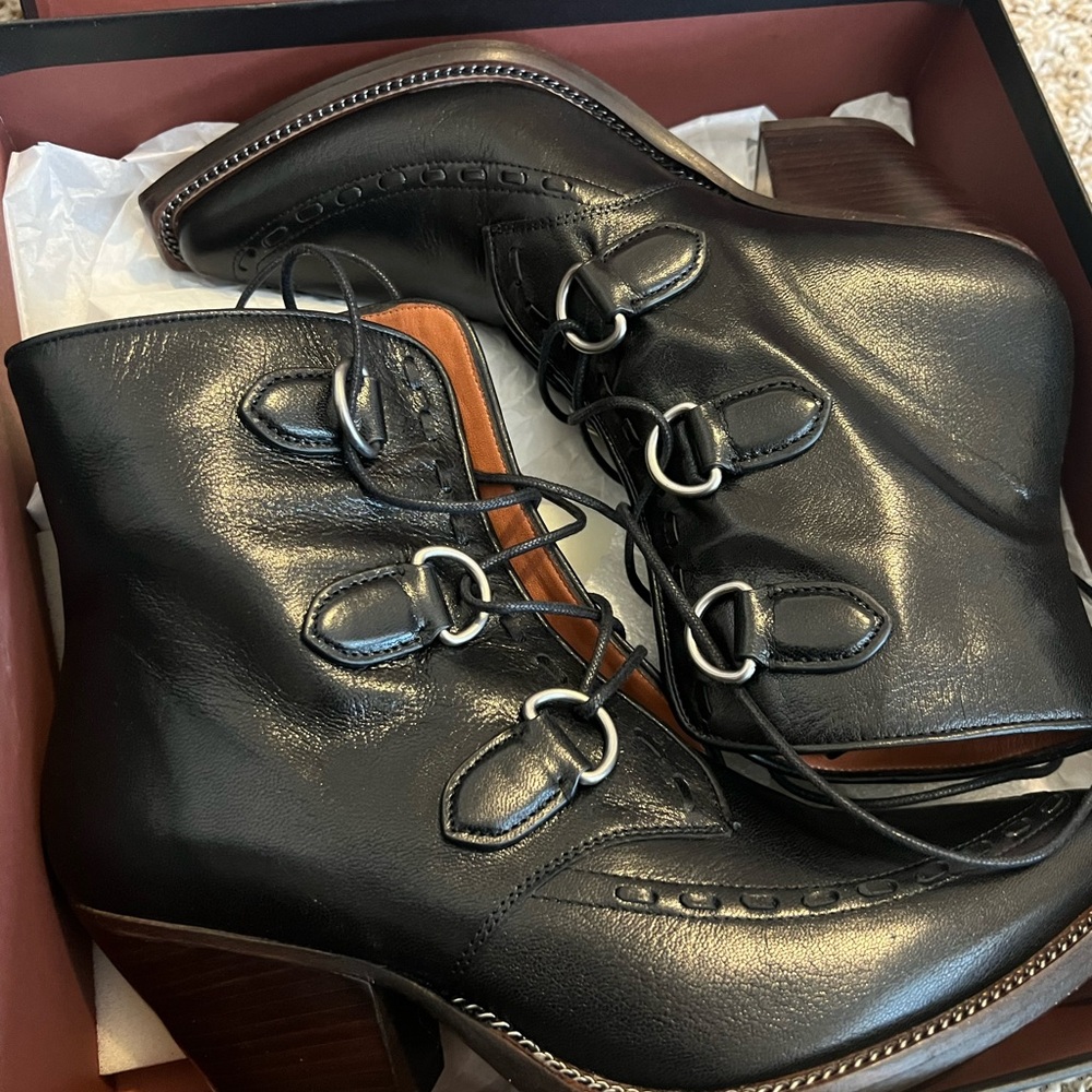 Black Leather Ankle Boots